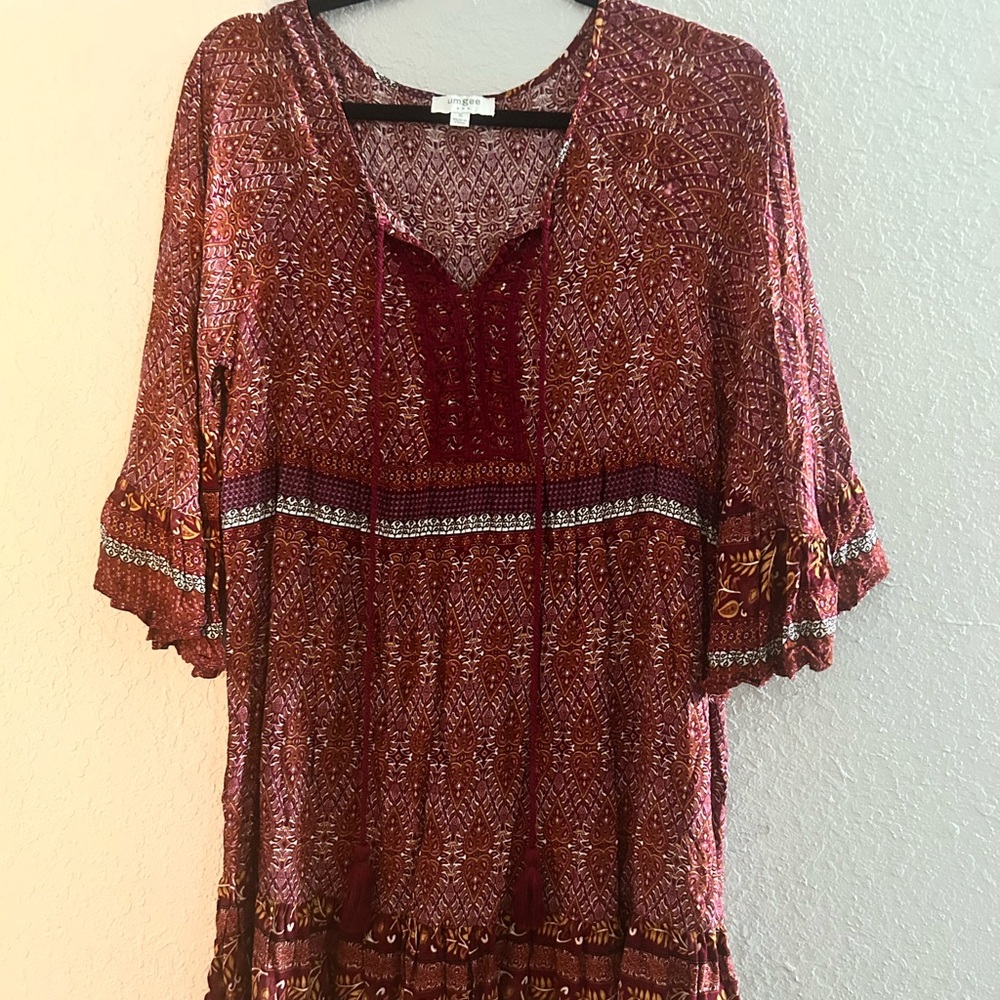 Umgee Burgundy Bohemian Tunic
